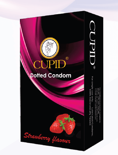 Cupid Strawberry Dotted Condoms